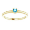 Yellow Gold Ring 14 Karat Natural Blue  Zircon Gemstone Ring