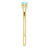 Yellow Gold Ring 14 Karat Natural Blue  Zircon Gemstone Ring