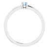 White Gold Ring 14 Karat Natural Blue  Zircon Gemstone Ring