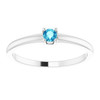 White Gold Ring 14 Karat Natural Blue  Zircon Gemstone Ring