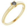 Yellow Gold Ring 14 Karat Natural Gray Spinel Ring