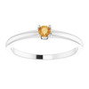 White Gold Ring 14 Karat Natural Citrine Gemstone Ring