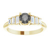 Yellow Gold Ring 14 Karat Natural Gray Spinel and 0.33 Carat Natural Diamond Ring