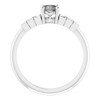 Sterling Silver Natural Gray Spinel and 0.33 Carat Natural Diamond Ring