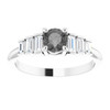 Sterling Silver Natural Gray Spinel and 0.33 Carat Natural Diamond Ring