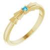 Yellow Gold Ring 14 Karat Natural Blue  Zircon Stackable Ring