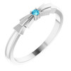 White Gold Ring 14 Karat Natural Blue  Zircon Stackable Ring