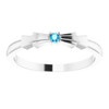 White Gold Ring 14 Karat Natural Blue  Zircon Stackable Ring