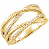 Criss Cross 14 Karat Yellow Gold Diamond Ring set with 0.20 Carats Diamonds