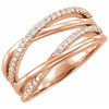 Buy Criss Cross 14 Karat Rose Gold 0.20 Carat Diamond Ring