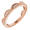 14 Karat Rose Gold 0.12 Carat Diamond Stackable Ring.