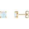 14 Karat Yellow Gold Opal Round 6mm Cabochon Earrings