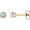 14 Karat Yellow Gold 0.75 Carat Diamond Earrings..