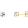 14 Karat Yellow Gold 0.50 Carat Diamond Earrings.