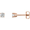 14 Karat Rose Gold 0.33 Carat Diamond Earrings.