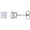 White Diamond Earrings in 14 Karat White Gold 1 1/2 Carat Diamond Earrings .