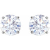 14 Karat White Gold 2 Carat Weight Diamond Earrings.