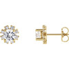 White Diamond Earrings in 14 Karat Yellow Gold 1/2 Carat Diamond Earrings.