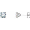 Platinum 2 Carat Weight Diamond 4-Prong Cocktail-Style Earrings.