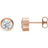 14 Karat Rose Gold 0.50 Carat Diamond Earrings..