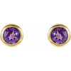 14 Karat Yellow Gold Amethyst Earrings.