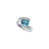 Genuine Topaz Ring in 14 Karat White Gold Swiss Genuine Topaz and 0.2 Carat Diamond Ring