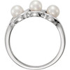 14 Karat White Gold Freshwater Pearl Ring.