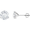 Created Moissanite Earrings in 14 Karat White Gold 7.5 mm Round Forever One Moissanite Earrings.