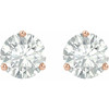 Created Moissanite Earrings in 14 Karat Rose Gold 8 mm Round Forever One Moissanite Earrings.