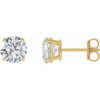 Stud Lab Diamond Earrings in 14 Karat Yellow Gold 1.50 Carat