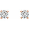 Created Moissanite Earrings in 14 Karat Rose Gold 5 mm Round Forever One Moissanite Earrings..