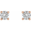 Created Moissanite Earrings in 14 Karat Rose Gold 6.5 mm Round Forever One Moissanite Earrings..