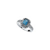 Genuine  London Blue Topaz and Diamond Ring