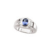 Genuine Tanzanite Ring in 14 Karat White Gold Tanzanite and 0.12 Carat Diamond Ring
