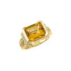 Golden Citrine Ring in 14 Karat Yellow Gold Citrine and 0.20 Carat Diamond Ring