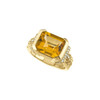 Golden Citrine Ring in 14 Karat Yellow Gold Citrine and 0.20 Carat Diamond Ring