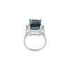 Genuine Topaz Ring in 14 Karat White Gold London Genuine Topaz and 00.17 Carat Diamond Ring