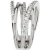 Stylish Platinum 0.50 Carat Diamond Criss Cross Ring