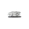 Black Spinel Ring in Sterling Silver Black Spinel and 0.25 Carat Diamond Ring