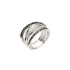 Black Spinel Ring in Sterling Silver Black Spinel and 0.10 Carat Diamond Ring