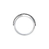 Black Spinel Ring in Sterling Silver Black Spinel and 0.10 Carat Diamond Ring