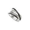 Black Spinel Ring in Sterling Silver Black Spinel and 0.10 Carat Diamond Ring