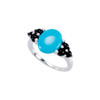 Genuine Turquoise Ring in Turquoise and Onyx Accented Ring