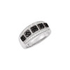 Diamond Ring in 14 Karat White Gold Black Rhodium Plated 0.75 Carat Black and Diamond Ring