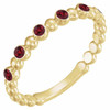 Red Garnet Gems set in Stackable Ring in 14 Karat Yellow Gold