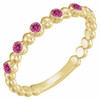 Pink Tourmaline Ring in 14 Karat Yellow Gold Pink Tourmaline Stackable Ring  .