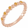 Golden Citrine Ring in 14 Karat Rose Gold Citrine Stackable Ring  .