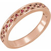 Red Garnet Ring in 14 Karat Rose Gold Mozambique Garnet Stackable Ring .