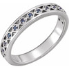 Genuine Sapphire Ring in 14 Karat White Gold Genuine Sapphire Stackable Ring  .