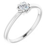 Sterling Silver 0.20 Carat Natural Diamond Solitaire Rope Ring